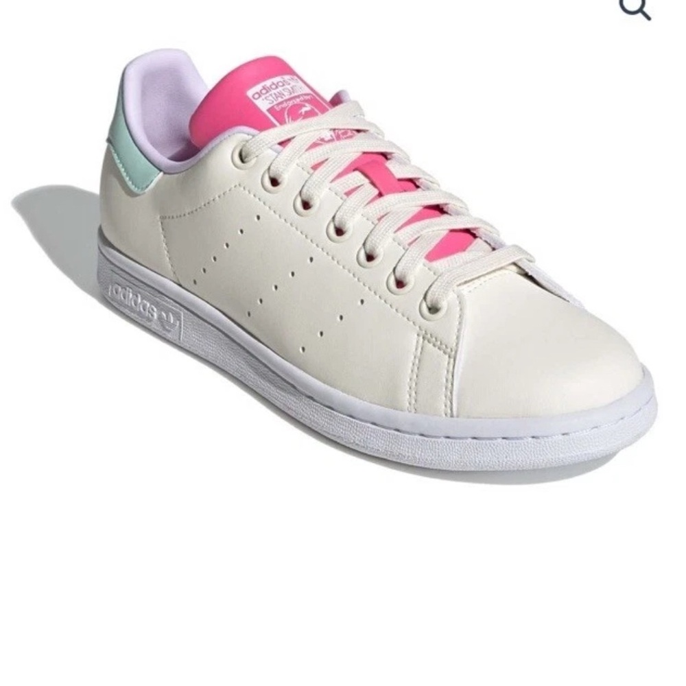 Adidas Women's Cream and Pink Sneakers